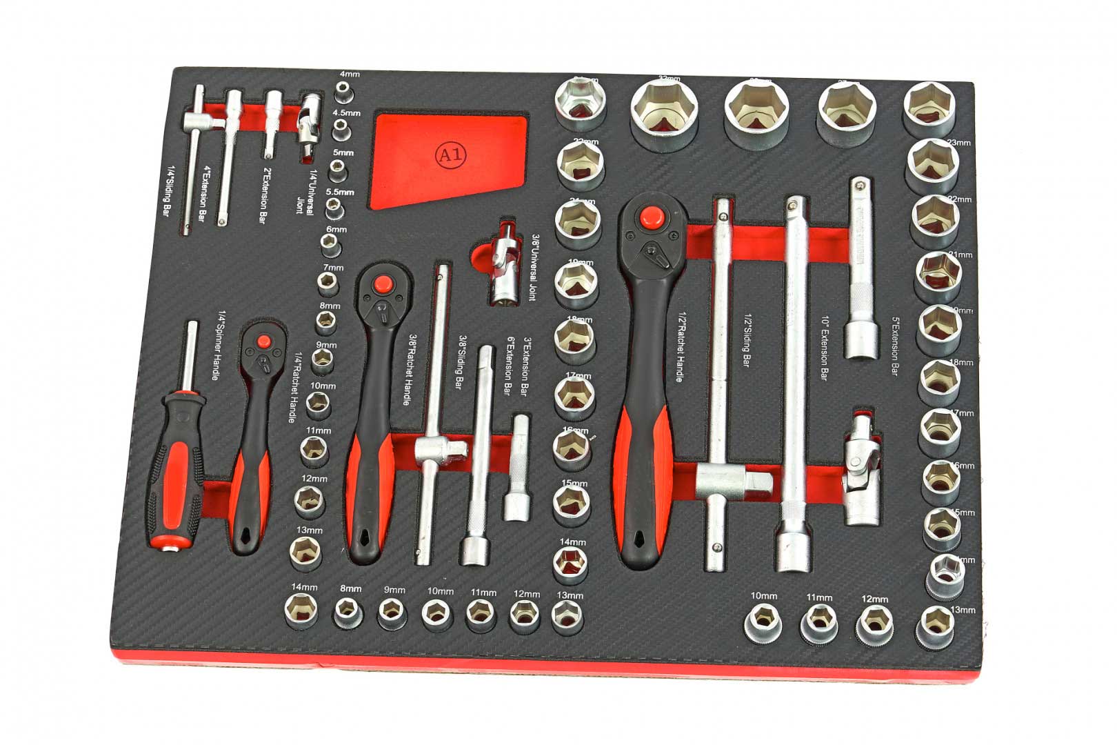 Pojízdný vozík s nářadím - Premium, 154 dílů, bržděná kolečka, skříňka, nářadí v karbonových vložkách, černý, 80 kg