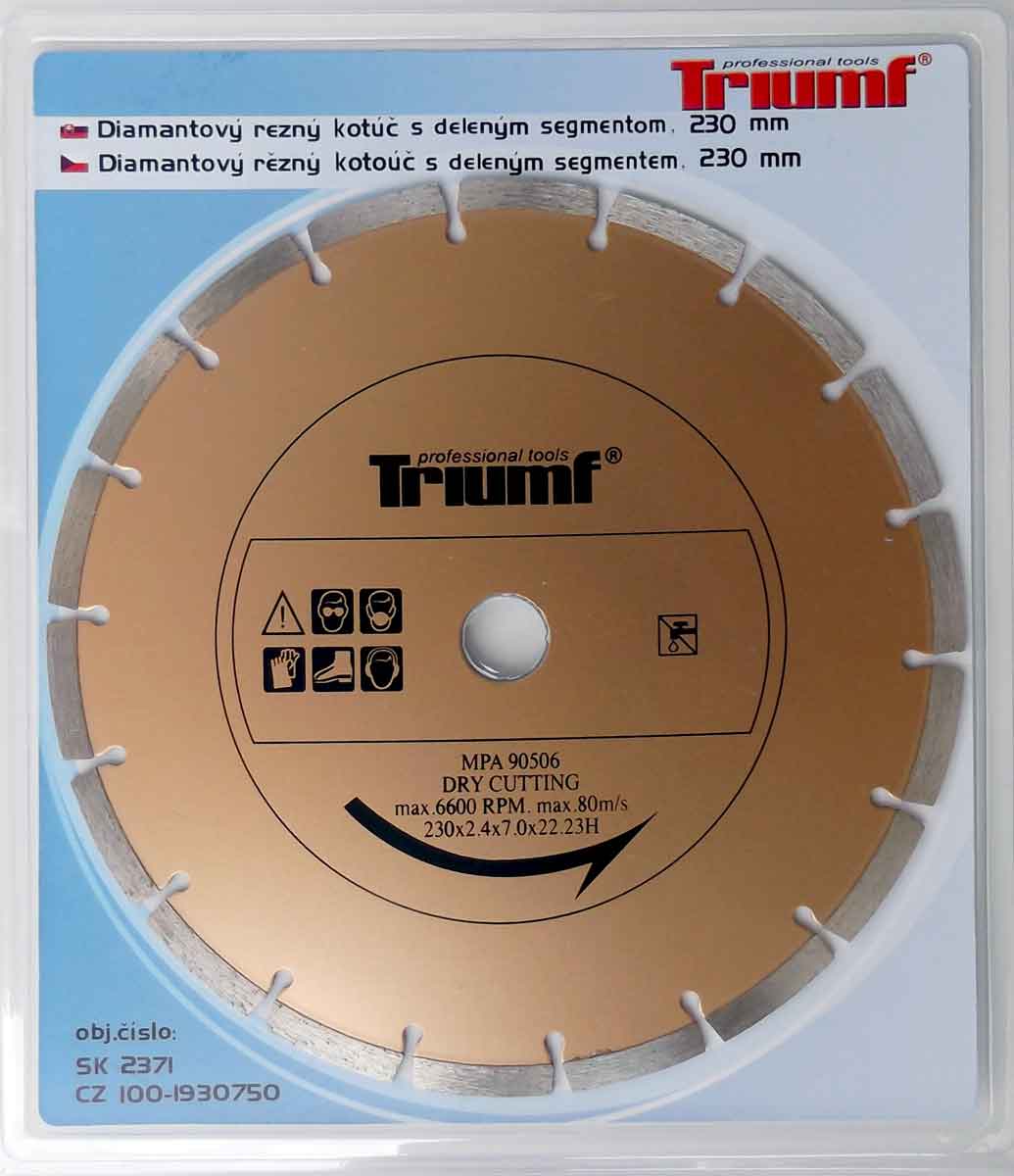 Kotouč diamantový dělený segmentový 230 mm, Triumf