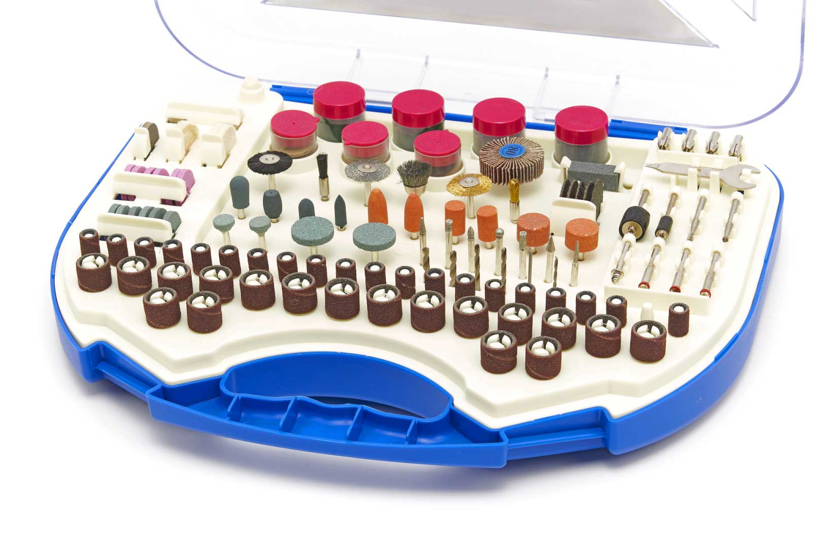 245 dílná sada brusných a leštících tělísek se stopkou 3 mm