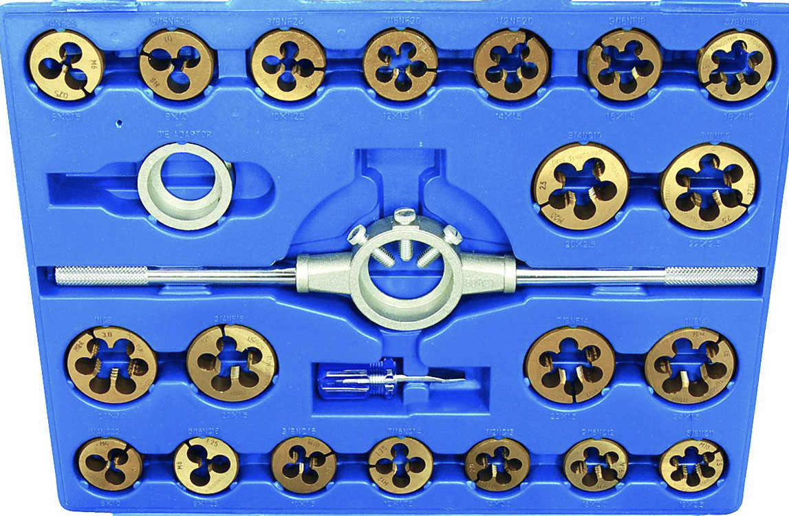 Závitová sada 45 dílů, Wolfram-Titan M6-M24 standardní a jemné stoupání, Triumf