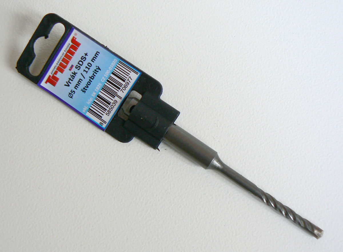 Vrták vidiový do betonu, 4 břity, 5 x 110 mm, SDS Plus, Triumf