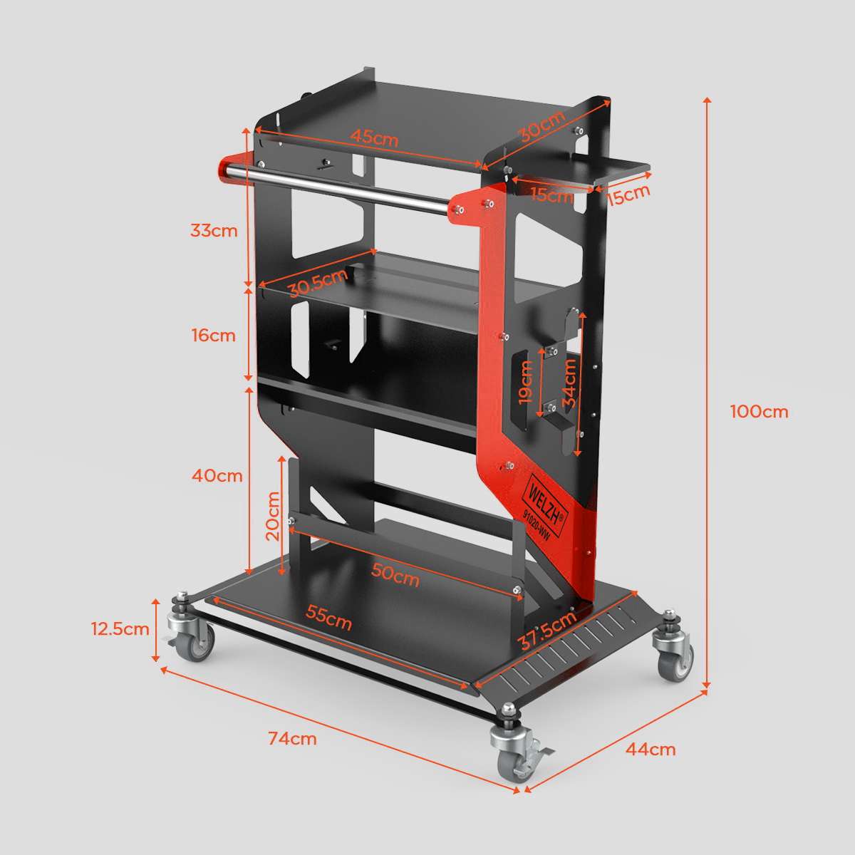 Dílenský vozík na automobilovou diagnostiku, Welzh