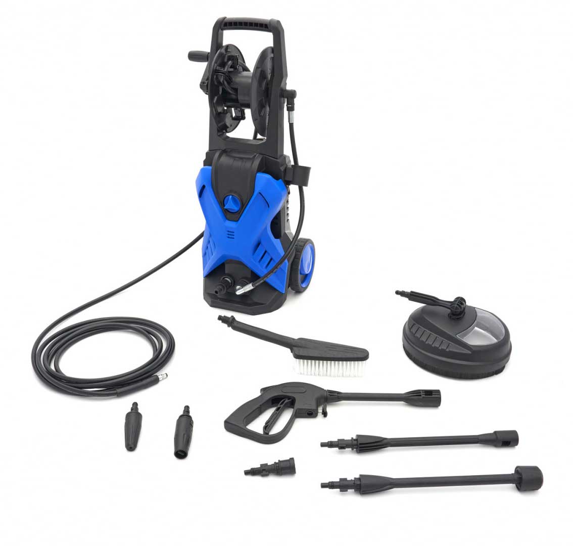 Vysokotlaký čistič 2200 W, 165 barů včetně čističe terasy, mycího kartáče a turbo trysky