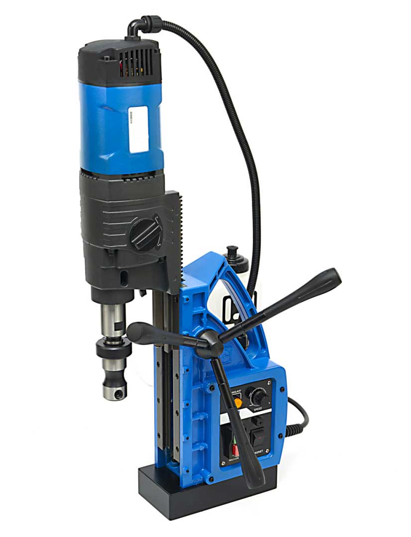 Robustní magnetická vrtačka 65 mm - přenosná vrtačka s vario otáčkami a závitovací funkcí, 26 kg