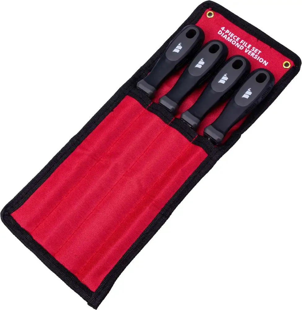 Diamantové pilníky, různé profily, sada 4 dílů, délka 300 mm, Welzh