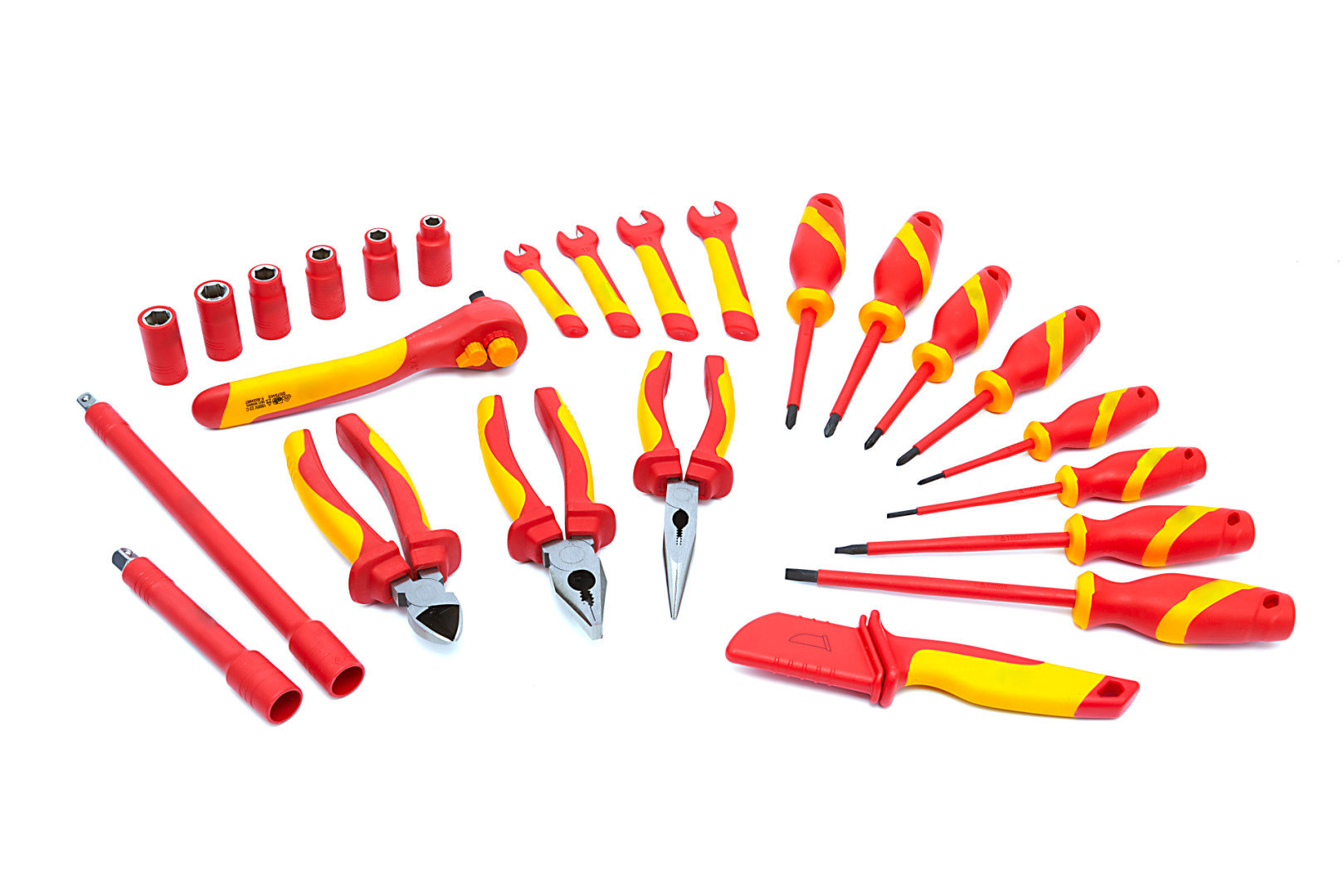 Profesionální sada nářadí VDE do 1000V, sada 25 dílů, kufr, ráčna, šroubováky, kleště, nůž
