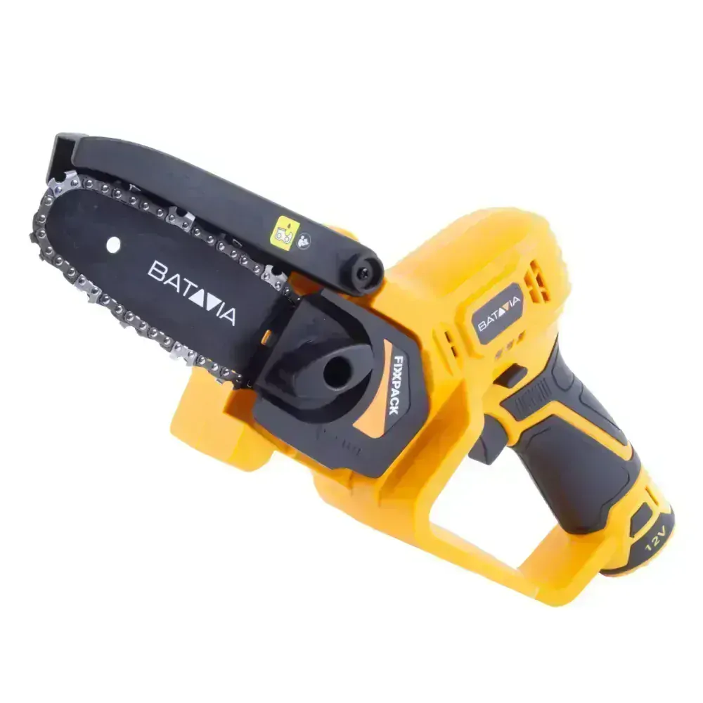 Aku bezdrátová jednoruční pilka na větve, vyvětvovací pila, minipila, 12V Li-Ion, 4000 ot./min., 154 mm lišta. Včetně baterie, nabíječky a kufru. FIXXPACK BATAVIA 
