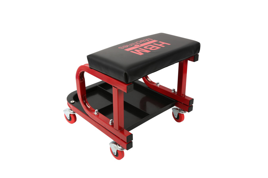 Mobilní montážní stolička, polstrovaná s ukládací přihrádkou