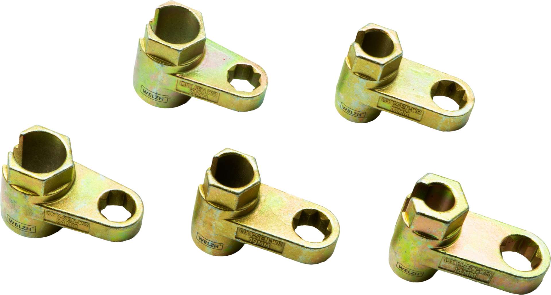 Hlavice pro kyslíkový (O2) senzor (lambda sondu), sada 5 dílů 14 - 24 mm, Welzh