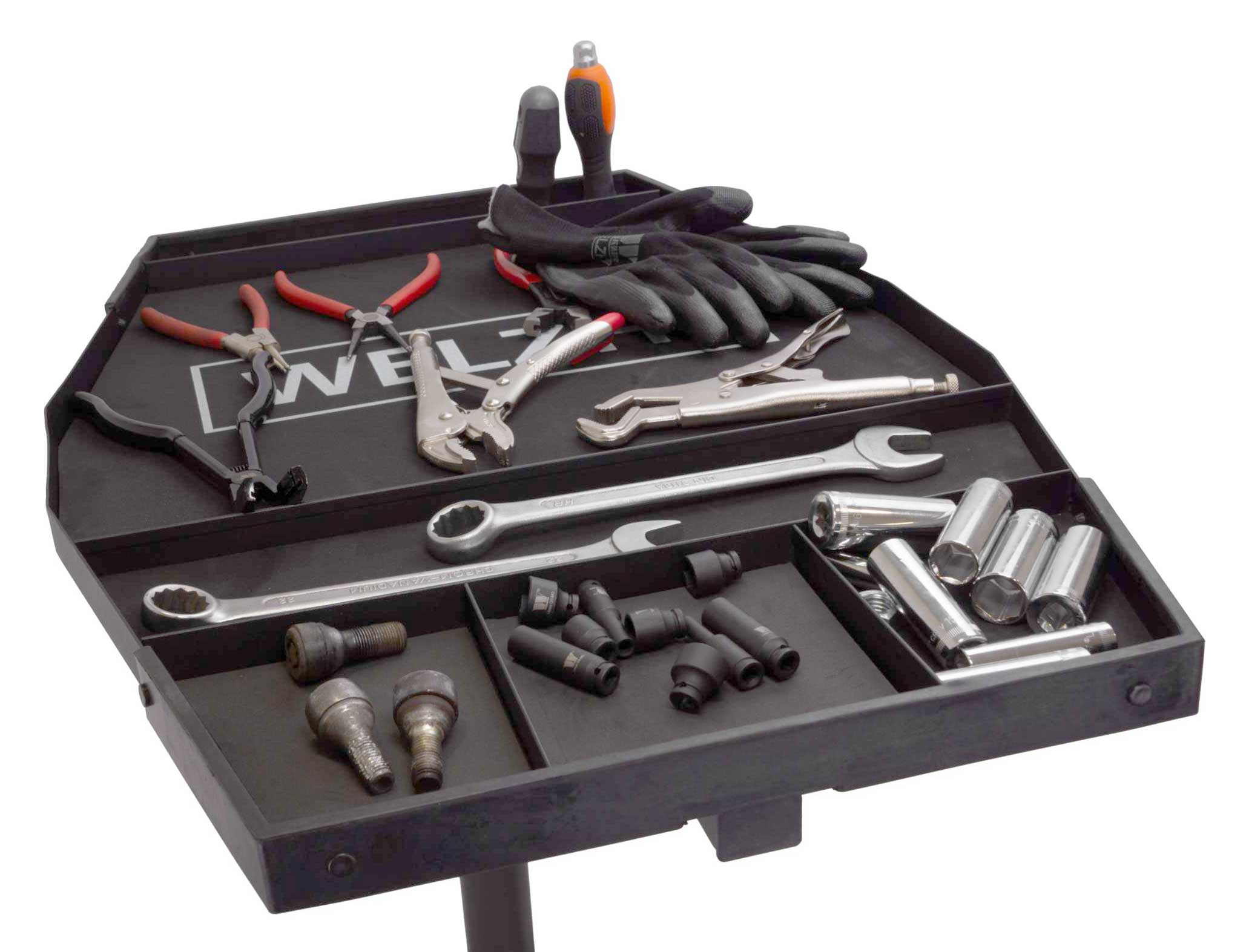 Pojízdný dílenský stolek, plně nastavitelný, Welzh