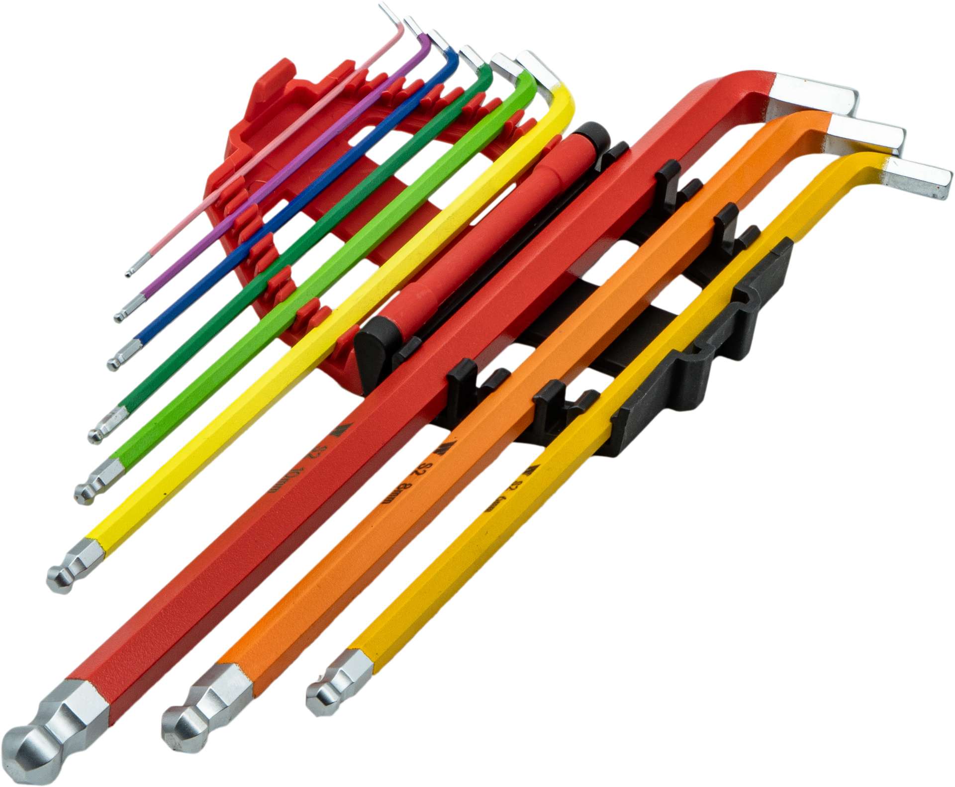 Klíče zástrčné inbus (šestihran), extra dlouhé, se zaoblením 108°, sada 9 dílů, ocel S2, Welzh