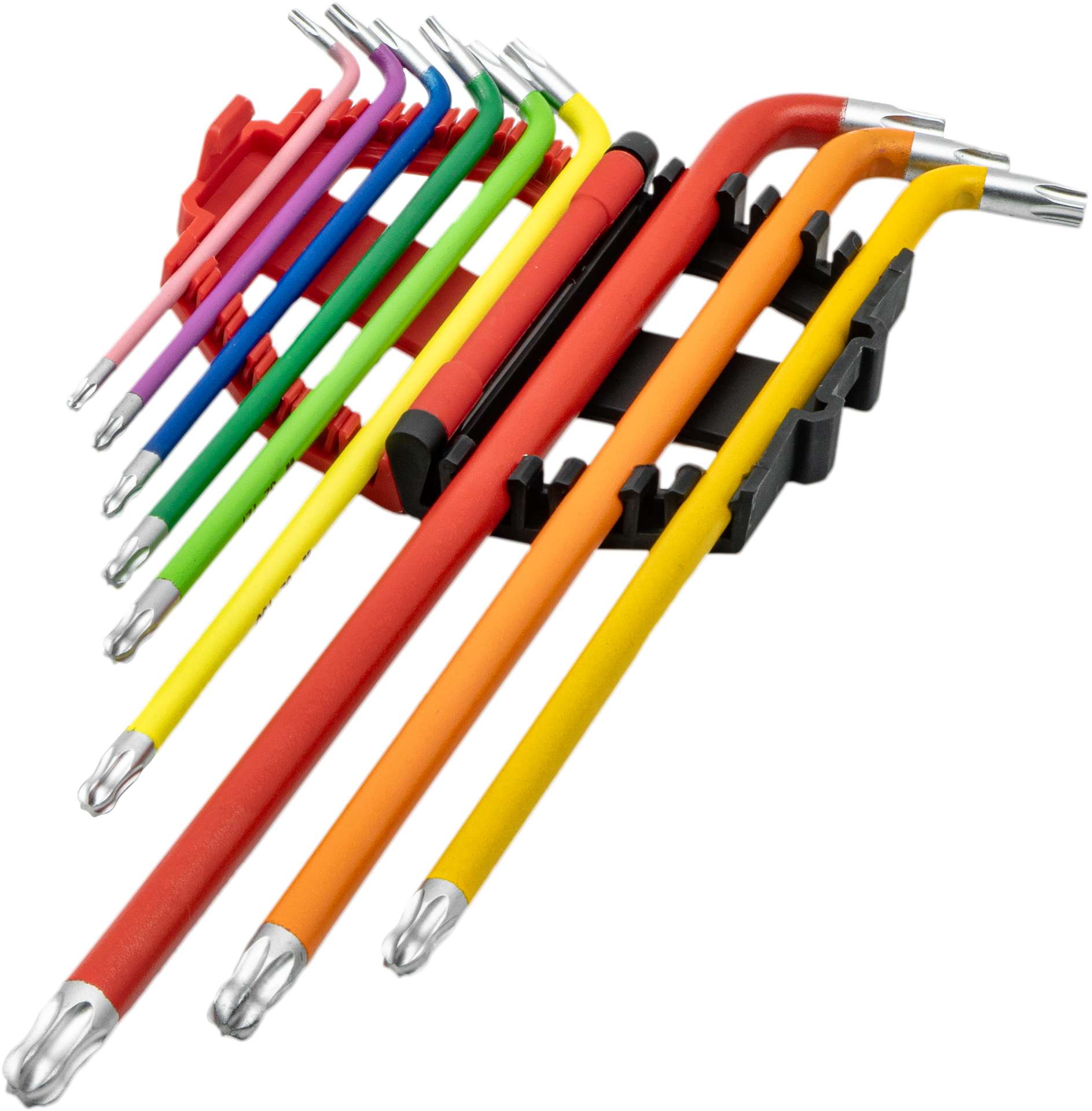 Klíče zástrčné Torx, extra dlouhé, se zaoblením 108°, sada 9 dílů, ocel S2, Welzh
