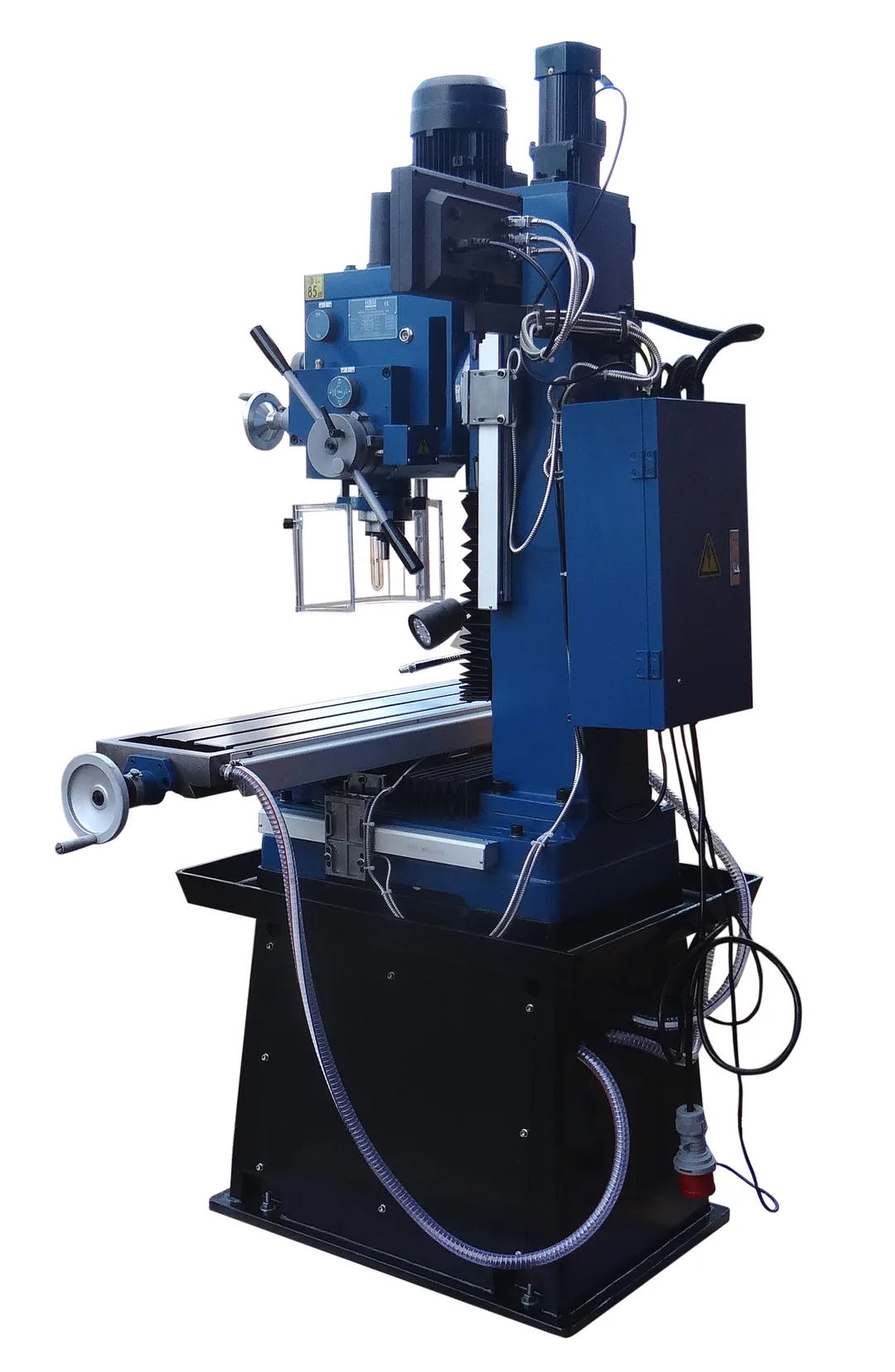 HBM BF 55 DRO-LCD robustní frézka na kov, ISO 30, 3-osy DRO, chlazení, velký stůl, 3f - 600 kg