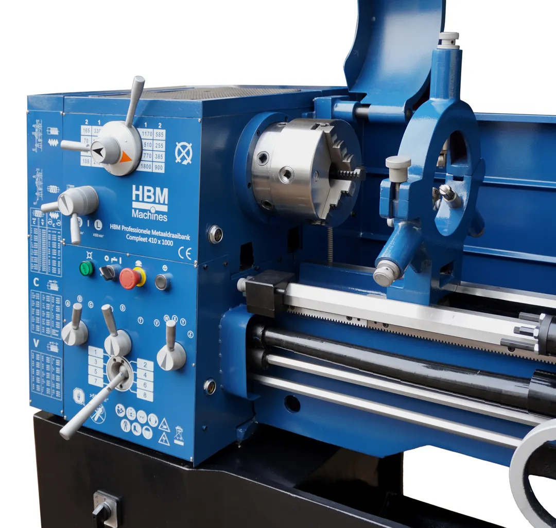 HBM 400 x 1000 LCD-DRO, velký profesionální hrotový soustruh na kov, vrtání osy vřetene 52 mm, 3-osé digitální odměřování, plně vybavený, motor 4.5 kW, 400 V, 1.280 kg