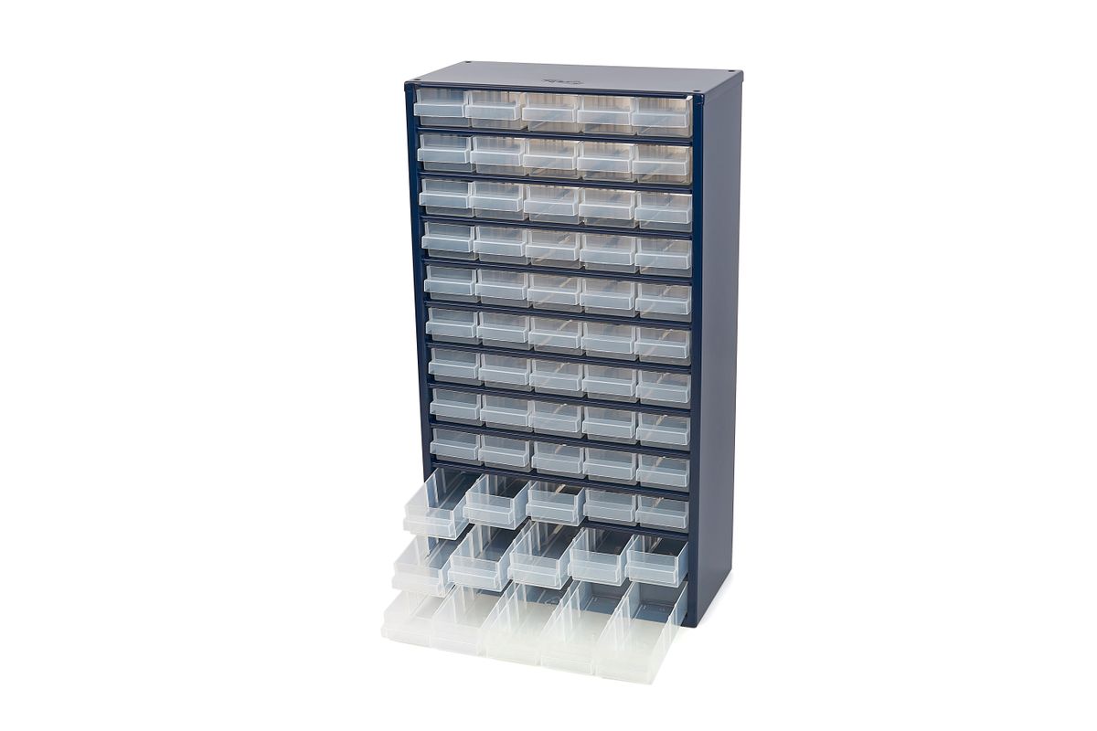 Kovový úložný box s 60 zásuvkami 15 x 55,2 x 30,6 cm
