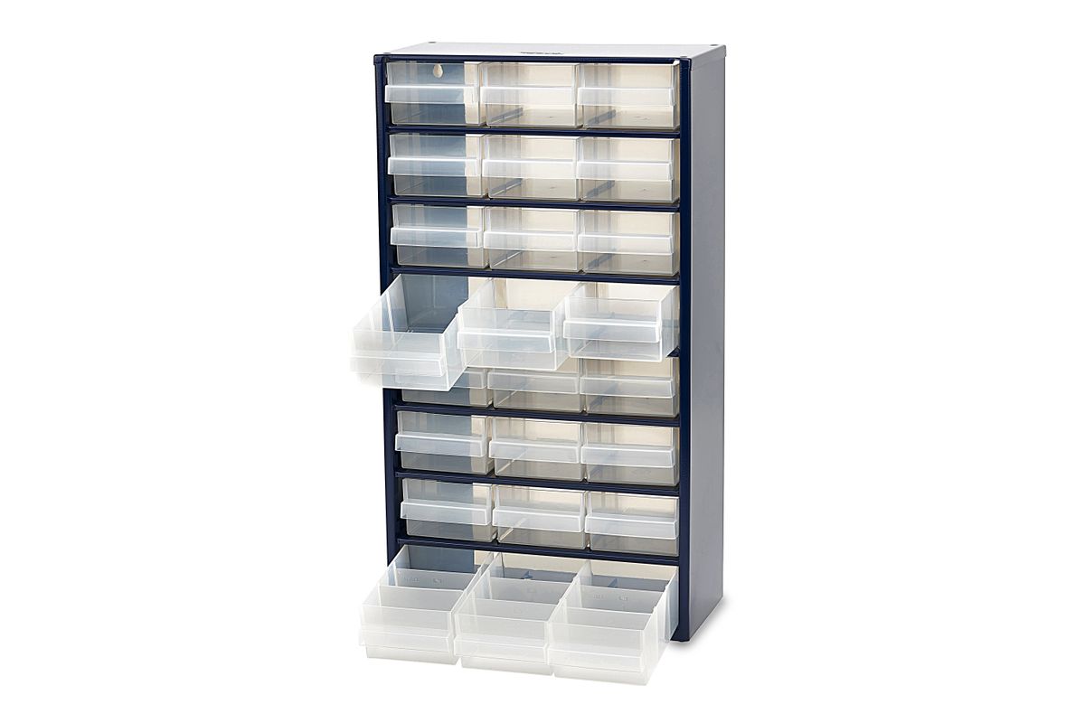 Kovový úložný box s 24 zásuvkami 15 x 55,2 x 30,6 cm