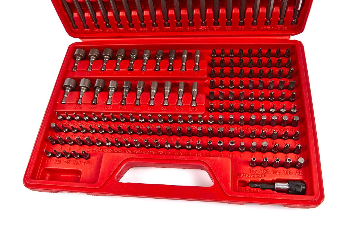 Sada bitů PH, SL, Torx, Inbus, čtyřhranné a bezpečnostní bity, nástrčné klíče, 208 dílů