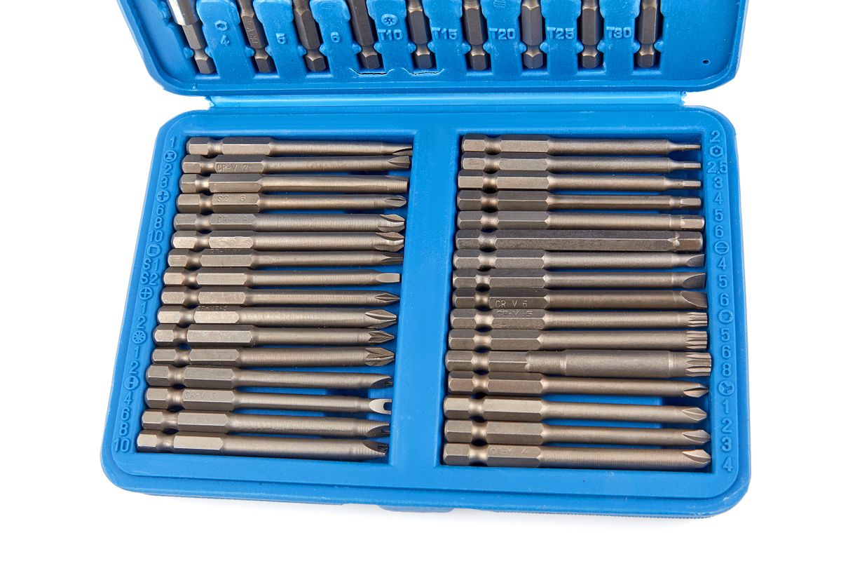 Bity 1/4", PL-PH-PZ - Inbus - Torx - Robertson, S2 Ocel, sada 50 dílů