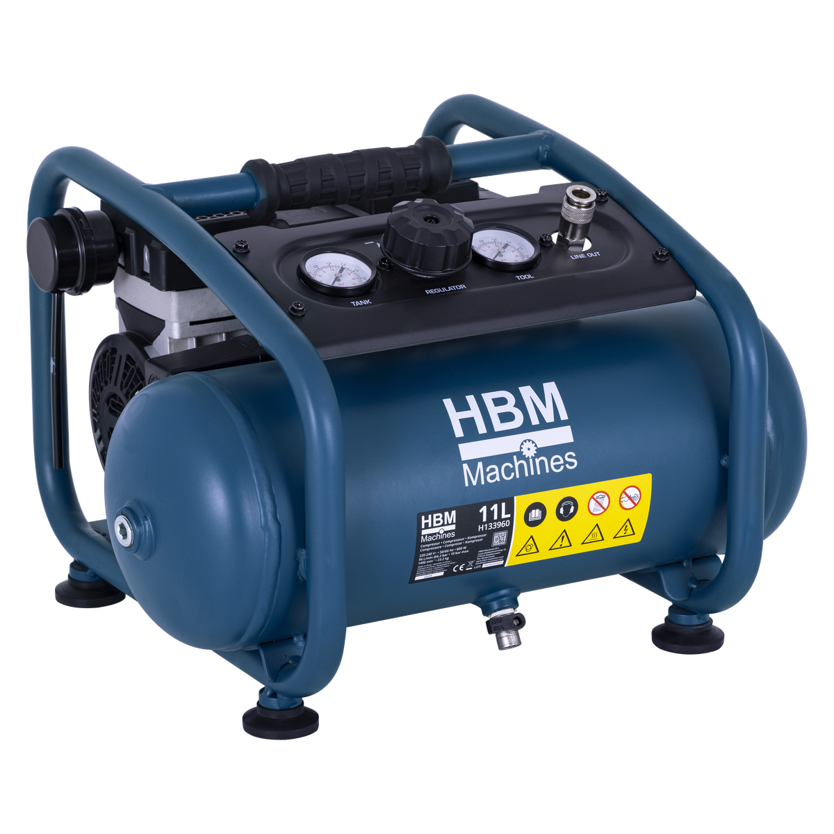 Tichý kompresor, 1HP, 11l, HBM