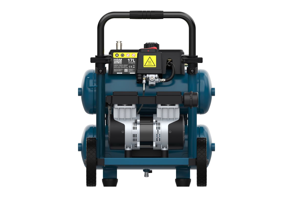 Dvojitý tichý kompresor, 1HP, 17l, HBM