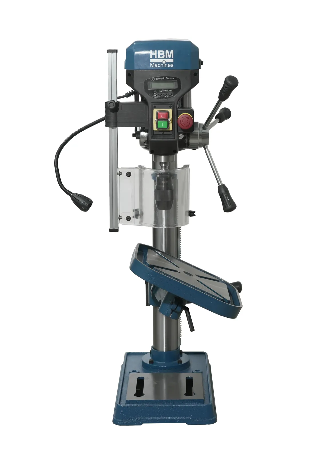 HBM 25 - stolní vrtačka na kov, MK2, s digitálním odečtem hloubky 750W, 60 kg