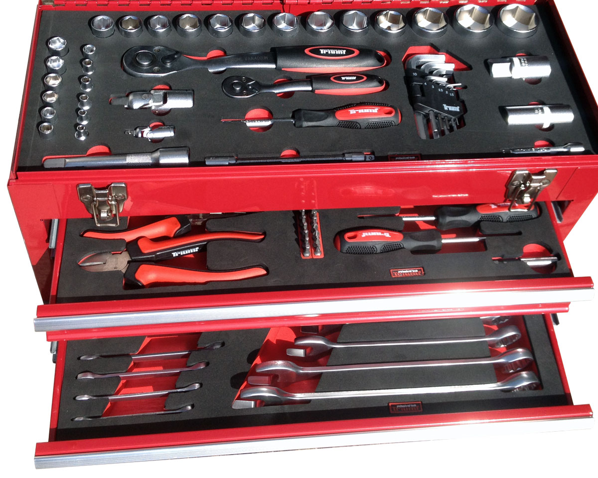 Kufr velký dílenský s nářadím - 90 dílů, rozměr - 510 x 220 x 250 mm, Triumf