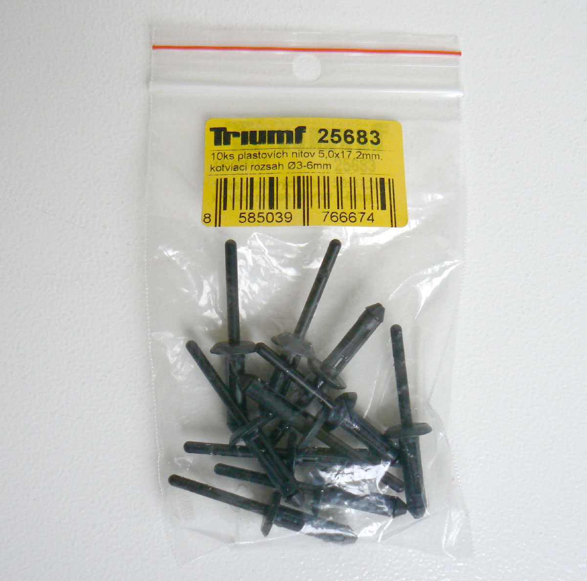 Nýty trhací plastové 5 x 17.2 mm, 10ks