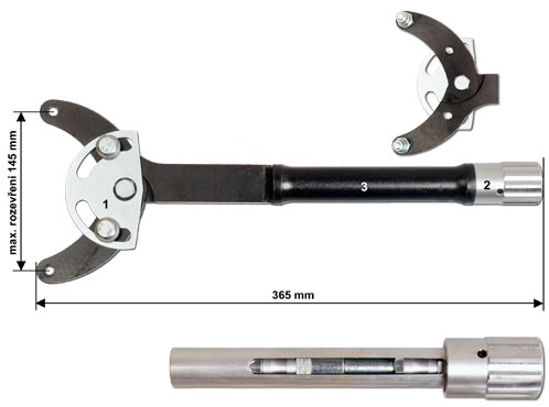 Klíč stavitelný pro přidržení řemenic, univerzální manipulační kleště rozvodu