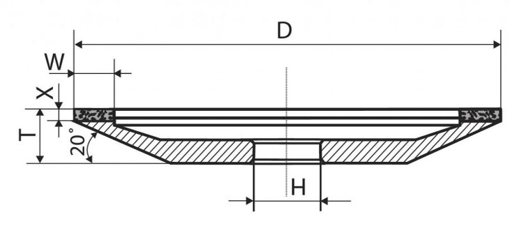 Kotouč brusný diamantový talířový 100x12x20 pro nástrojovou brusku