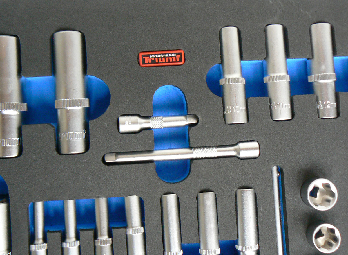 Modul gola sada 1/4“, 3/8“, 1/2“ 150 dílů, 585 x 405 x 35 mm, Triumf