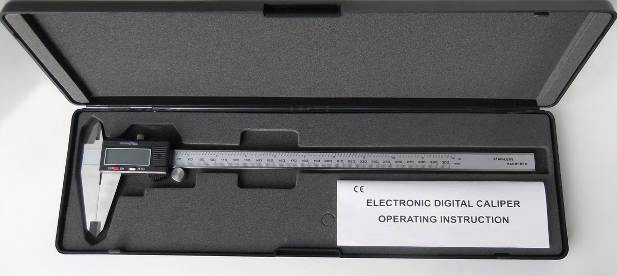Měřítko posuvné digitální 300 mm, metrické i palcové, Warco