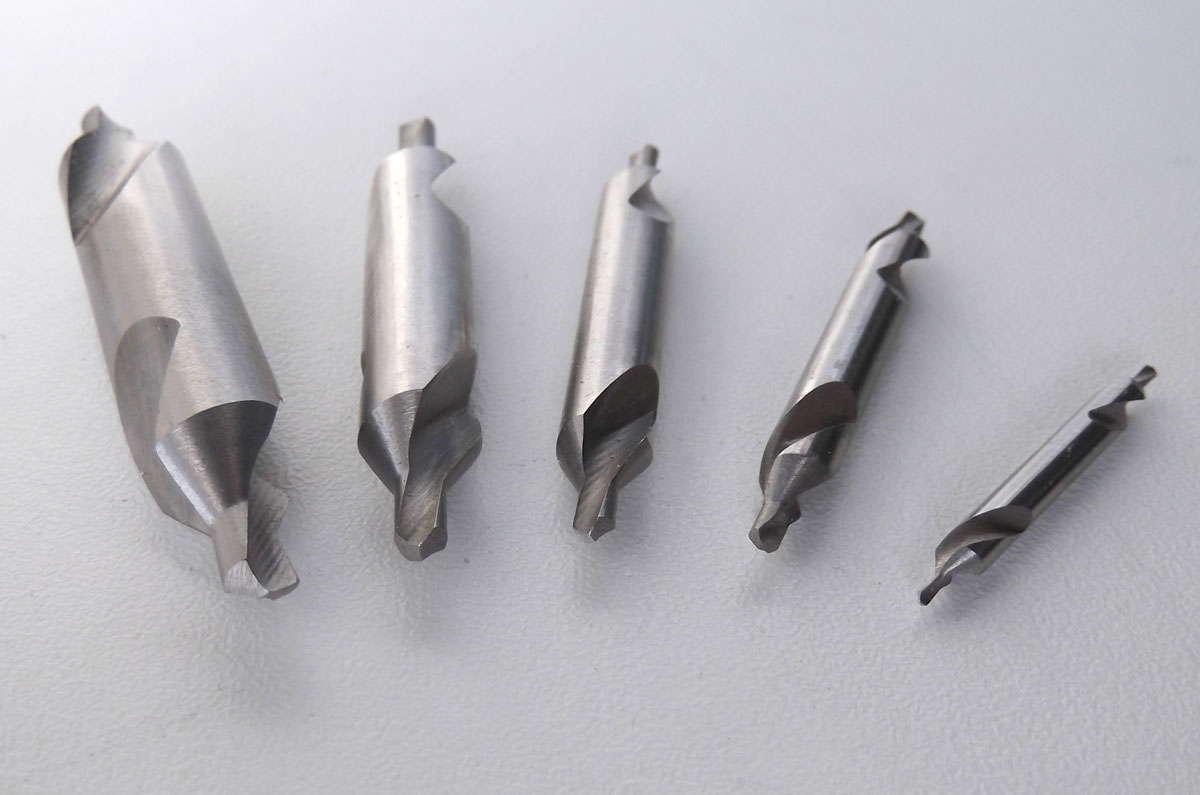 Středící vrtáky (navrtáváky) pro soustruh, sada 5 dílů, palcové, Warco