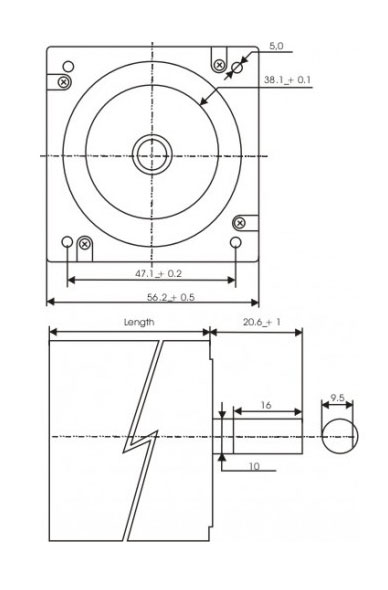 Krokový motor 1.8 Nm, 2 fáze, příruba Nema "23", CNC