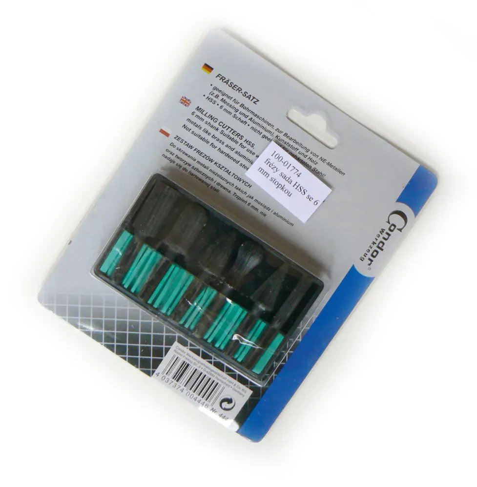 Frézy na kov, HSS, sada 6 dílů, se 6 mm stopkou, Condor Werkzeug