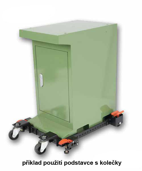 Plně nastavitelný pojízdný vozík - podstavec pod stroj, nosnost 220kg, Warco