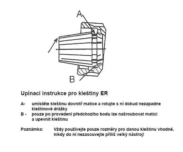 Přesný kleštinový upínač pro soustruh pro kleštiny ER 32, 100 mm, Warco