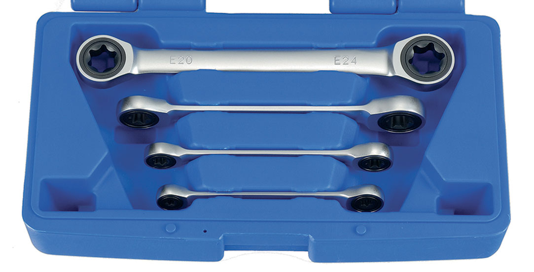 Klíče očkové ráčnové E-profil E6 - E24, sada 4 díly, Condor Werkzeug