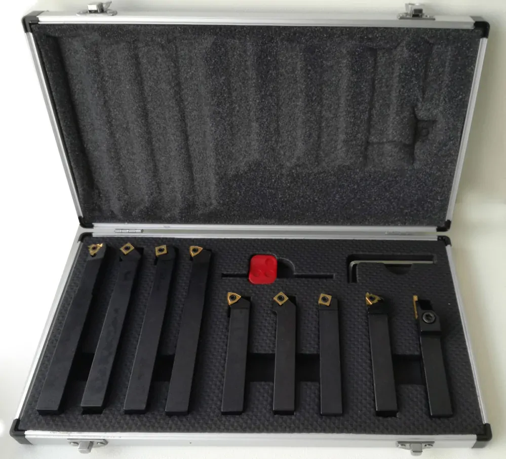 Soustružnické nože 16 mm s výměnnými plátky - sada 9 dílů, Warco