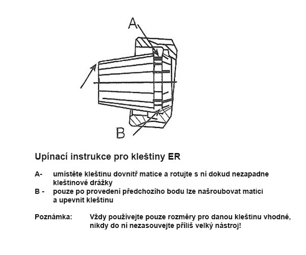 Kleština ER 25, metrická 1.5-1 mm, Warco