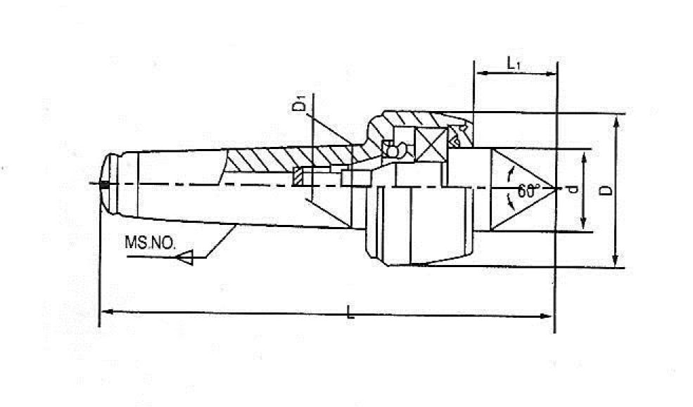 Otočný hrot do koníku soustruhu, MK1, Warco