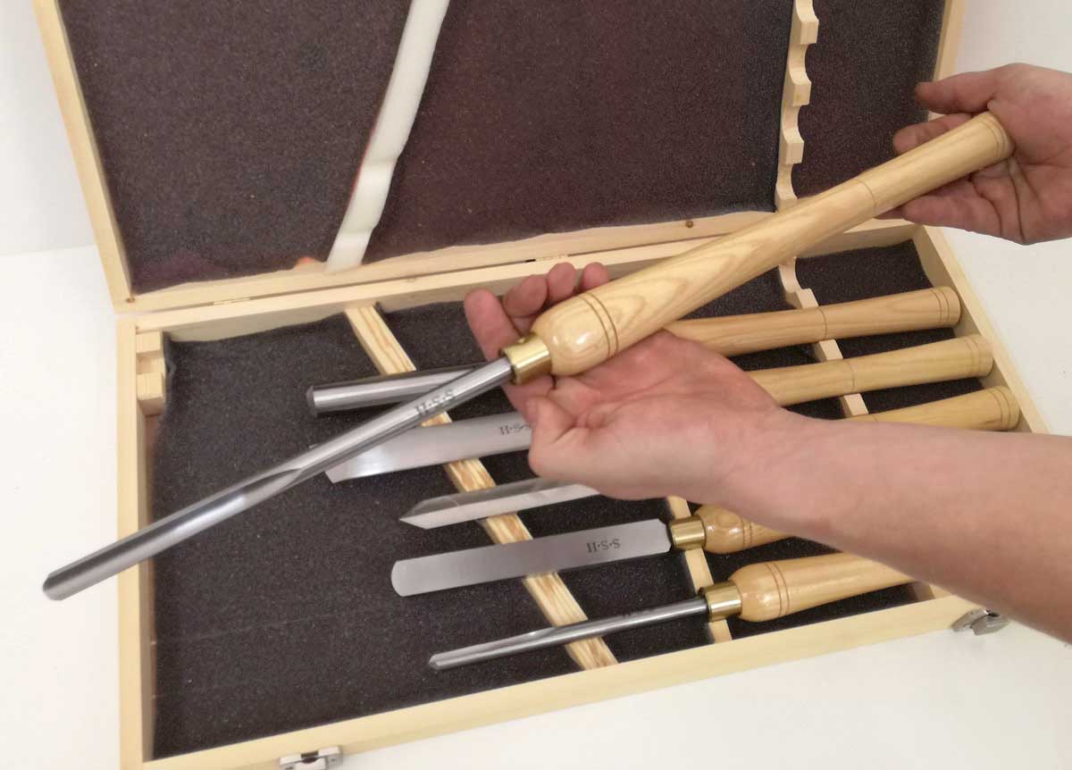 Soustružnická dláta na dřevo, sada 6 ks, Warco