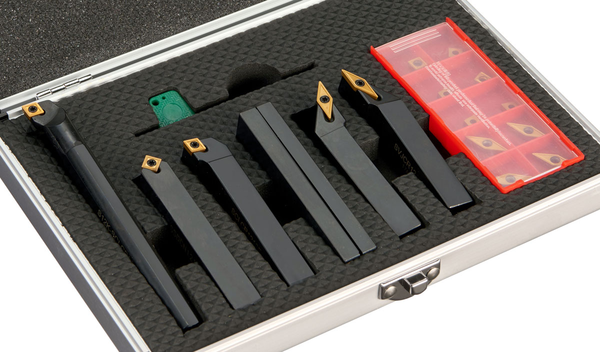 Soustružnické nože 12 mm s výměnnými plátky, sada 5 dílů, Warco