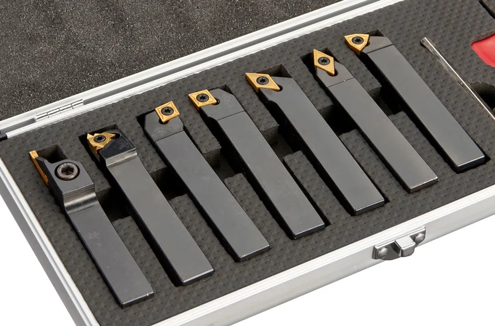 Soustružnické nože 16 mm s výměnnými plátky, sada 7 dílů, Warco