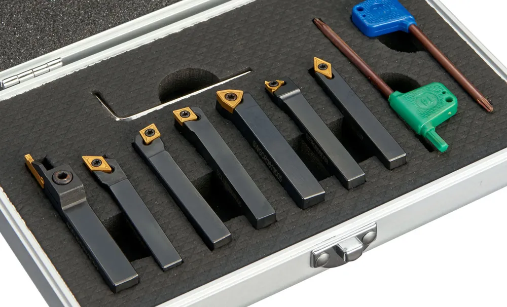 Soustružnické nože 8 mm s výměnnými plátky, sada 7 dílů, Warco