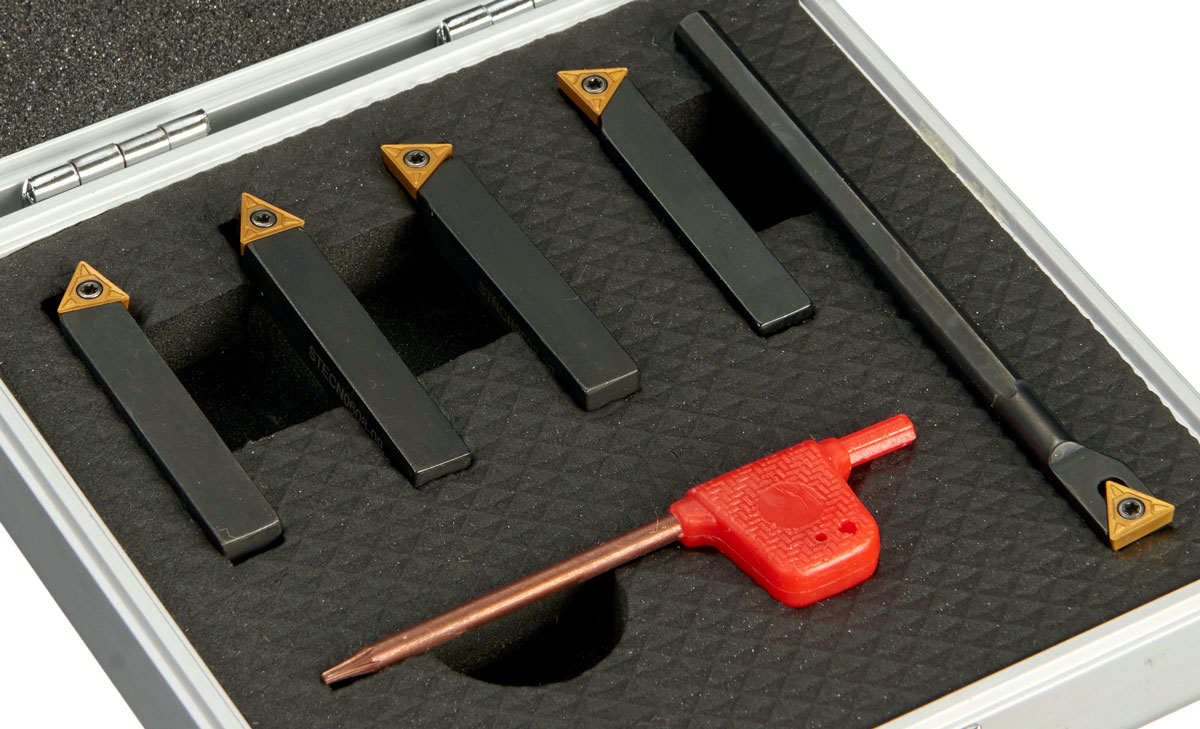 Soustružnické nože 6 mm s výměnnými plátky, sada 5 dílů, Warco