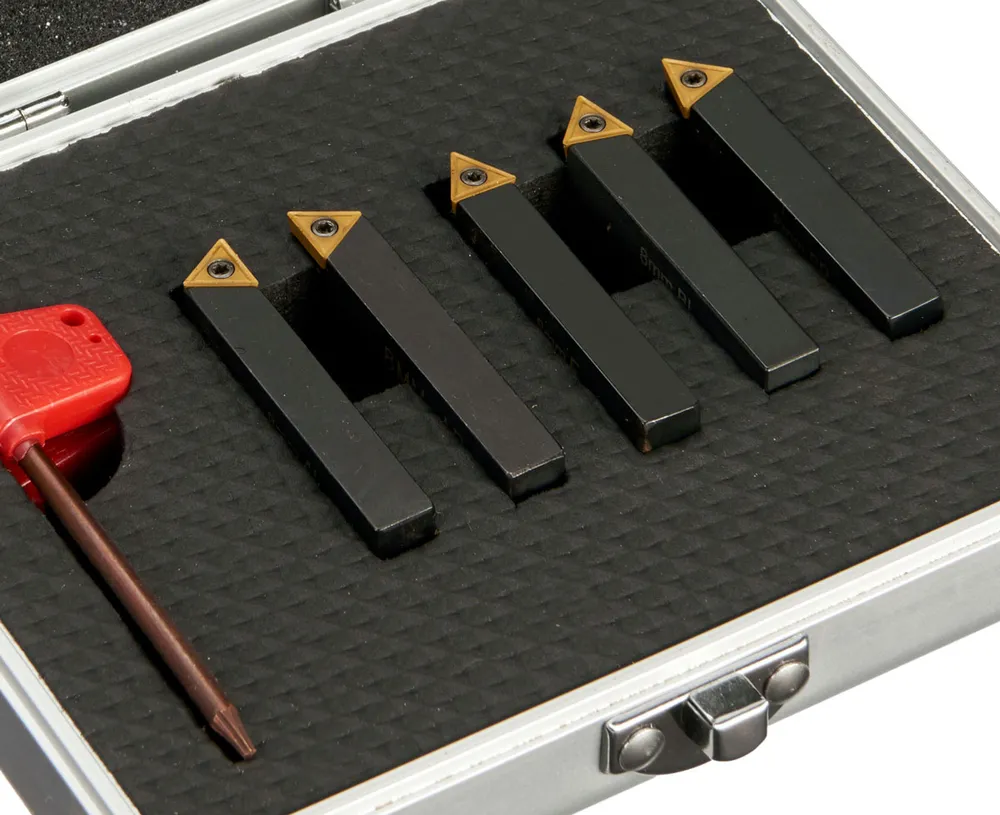 Soustružnické nože 8 mm s výměnnými plátky - sada 5 dílů, Warco