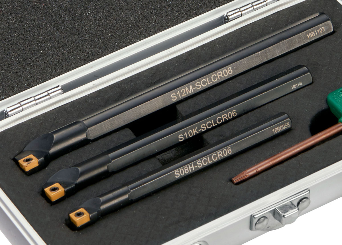 Vyvrtávací tyče pro soustruh vnitřní s výměnnými plátky 8, 10, 12 mm, sada 3 dílů, Warco