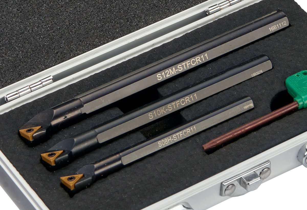 Vyvrtávací tyče pro soustruh vnitřní s výměnnými plátky 8, 10, 12 mm - sada 3 díly, Warco