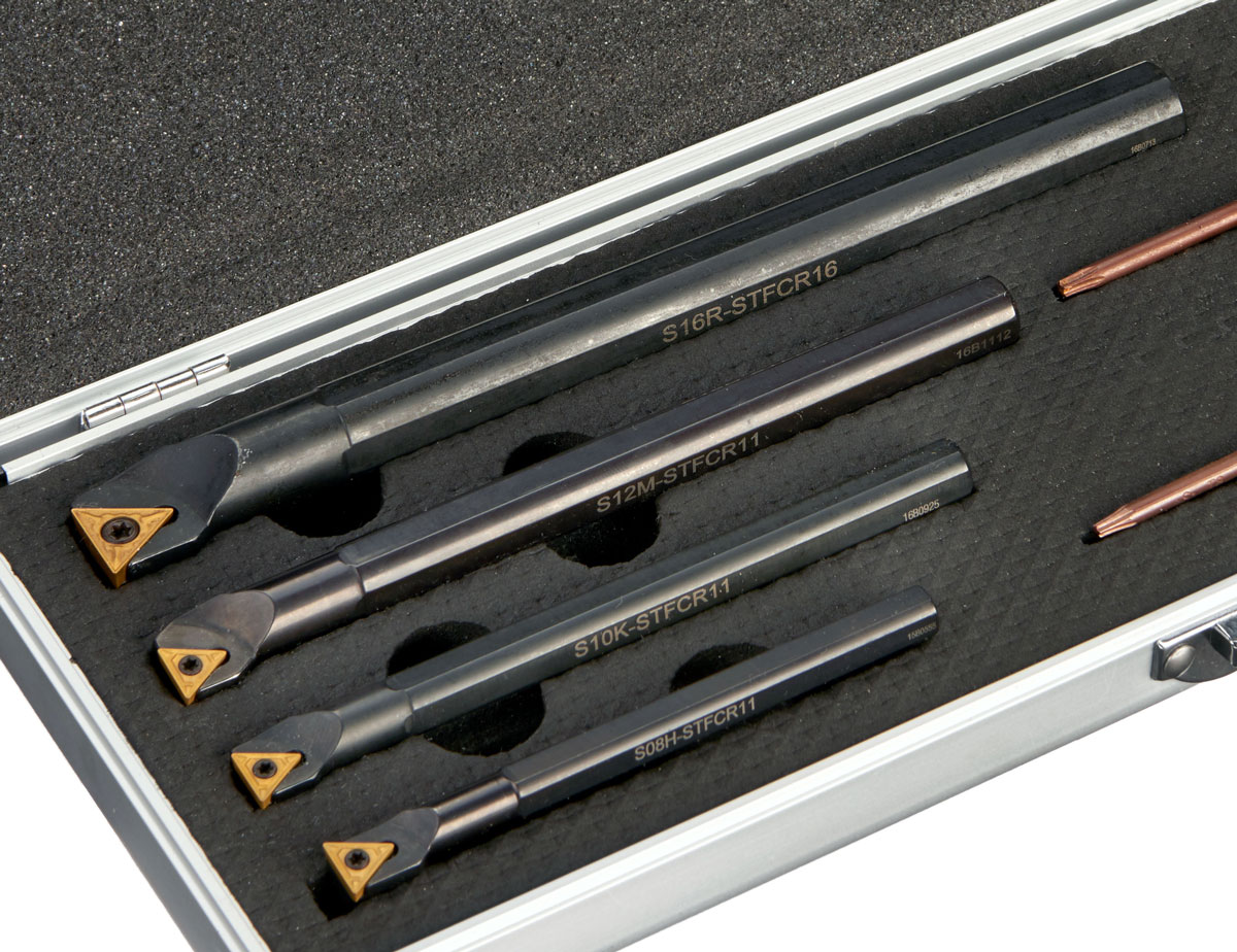 Vyvrtávací tyče pro soustruh vnitřní s výměnnými plátky 8, 10, 12, 16 mm - sada 4 díly, Warco