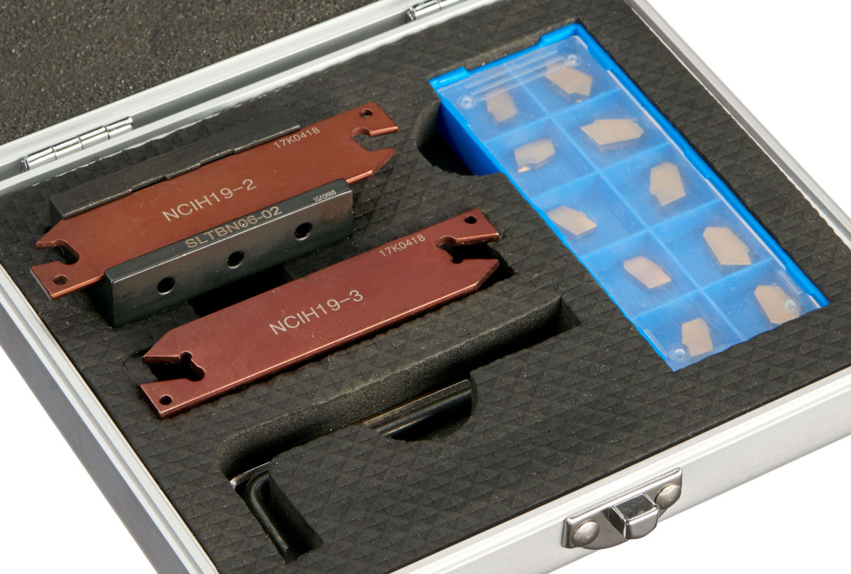 Upichovací a drážkovací držák s VBD pro soustruh, upnutí 6 mm, max. výsun 35 mm - sada, Warco